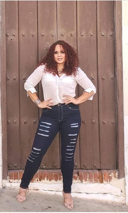 Women's AQ Ripped Skinny Fit Stretch Jean "Park Avenue"